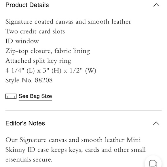 *NWT* Coach Mini Skinny Id Case In Signature Canvas - Picture 4 of 6